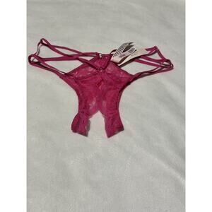 Victoria’s Secret Pink Lace Strappy V-String Panty – Size XS – NWT